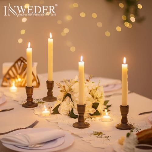 Wooden Candlestick Holders Rustic: Farmhouse Taper Candle Holder - Image 5