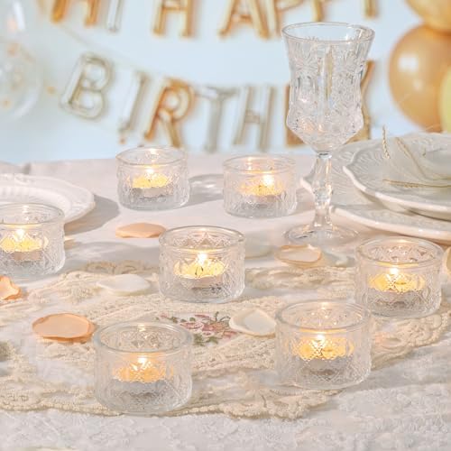 24 Pack Clear Tealight Candle Holders, Glass Votive Candle Holders Bulk - Image 5