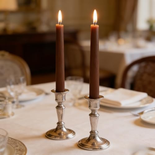 12-Pack Brown Taper Candles, 10 Inch Unscented Dripless Candlesticks, Long-Lasting Burn Time of 7-8 Hours, Perfect for Home Décor Dinner Party Meditation - Image 4