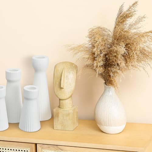 Mumufy 6 Pcs White Taper Candle Holder Candlesticks, Ceramic Candle Stick - Image 5