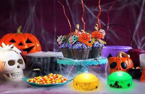6 PCS Color Changing Halloween LED Pumpkin Candle Lights with Remote and Timer, Colored Battery Operated Jack-O-Lantern Light for Outdoor Halloween Flameless Pumpkin Home Decorations - Image 2