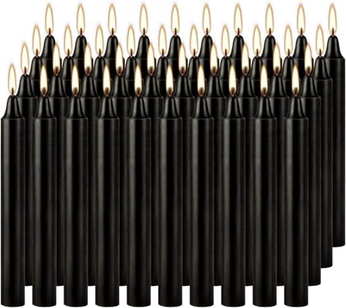 YOROXRG Set of 40 Black Candles – Spell Chime Candles for Halloween, Rituals, Prayer, Birthdays, Meditation, Altar - 4 Inch Tall, Unscented by YOROXRG
