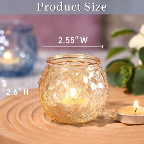 DARJEN 20Pcs Gold Votive Candle Holder 2.55"x2.6" Tea Light Candle Holder - Image 2
