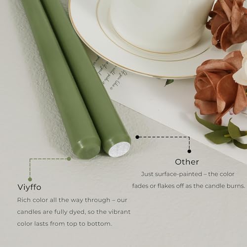 Viyffo Taper Candles, 10 Inch, 20 Pack, Olive Glow – Unscented - Image 7