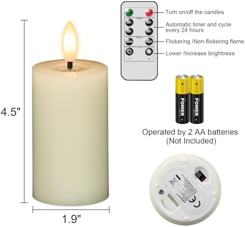 Votive Flameless LED Candles Battery Operated with Remote Timer, Ivory - Image 7