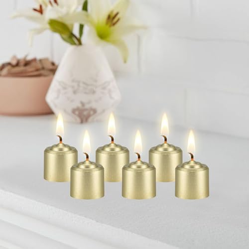 Mega Candles 12 pcs Unscented Gold Votive Candles, Hand Poured Wax Candle 10 Hours 1.38 Inch x 1.5 Inch, Home Décor, Wedding Receptions, Centerpieces, Occasions, Events, Festivities, Meditations - Image 5
