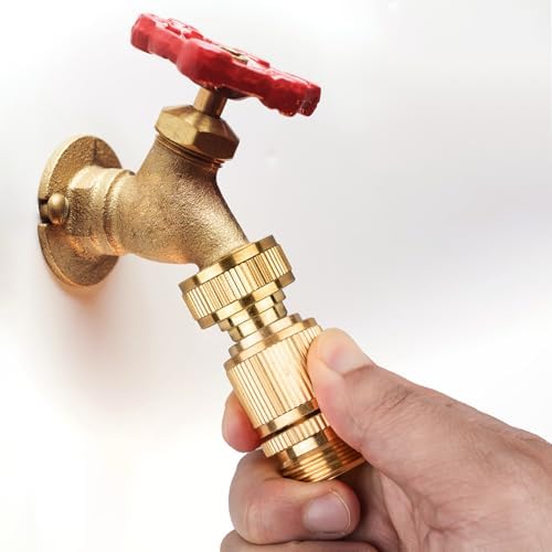 2PCS Garden Hose Quick Connect, Durable Quick Connect Hose Fitting, Heavy Duty 3/4 GHT Brass Quick Coupler for Pressure Washers, Sprinklers and Watering Systems - Image 5