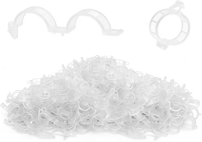 Plant Support Clips, 2026 Upgraded Tomato Plant Clips for Climbing Plants, Reusable Plastic Garden Clip for Grape Cucumber Stems Outdoor Vine Fixing Clip Gardening Supplies (200, White)