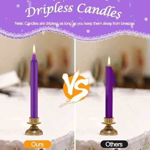 Tobeape 24 Pack Purple Spell Chime Candles, 4" Unscented Mini Taper Candles - Image 5