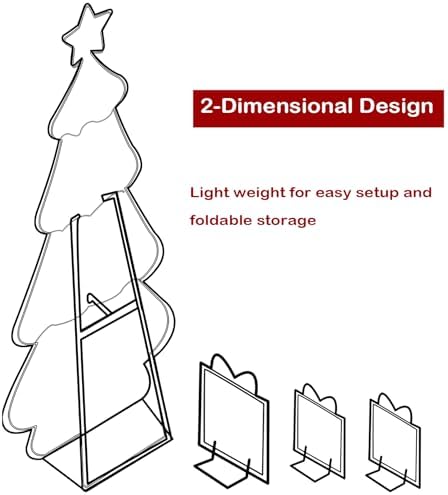 5FT 2D Outdoor Lighted Christmas Tree, 150 LED, 8 Modes（Sphere+Snow） - Image 3