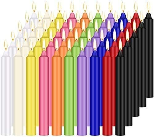 YOROXRG 100 pcs Spells Chime Candles Unscented Assorted Colors Mini Taper Candles | 4" Tall x 1/2" Diameter | Great for Casting Chimes, Rituals, Spells by YOROXRG