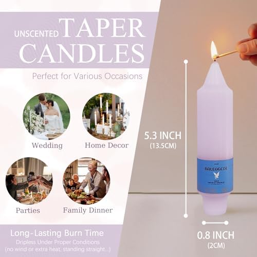 Smokeless Candlesticks Short Taper Candle,Unscented 5 Inches Gradient Pink Candle Sticks Dripless Tapered Candles for Home Décor Gifts - Image 5