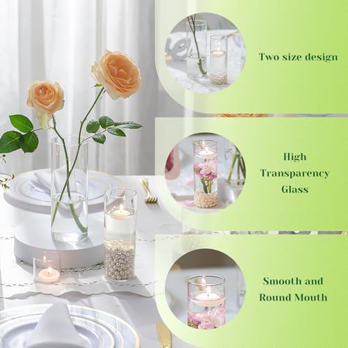 Hewory Glass Cylinder Vases for Centerpieces: 12Pcs Clear Small Bud Vases - Image 6