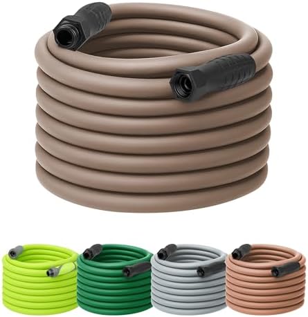 Flexzilla Colors SwivelGrip Garden Hose 5/8 in. x 100 ft., Lightweight All-Weather Water Hose, Durable and Flexible, Leak-Free Connections, Brown Mulch by Flexzilla