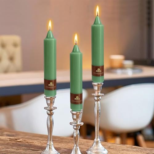Sage Green Short Taper Candle 7 Inch Candlesticks Unscented Dripless Tapered Candle Set for Home Decor Wedding Party Dinner Candles, 4 Pack - Image 5
