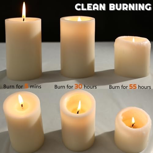 Pillar Candles White 6 Pack, 2.8x6 Inch Unscented Candle - Image 5