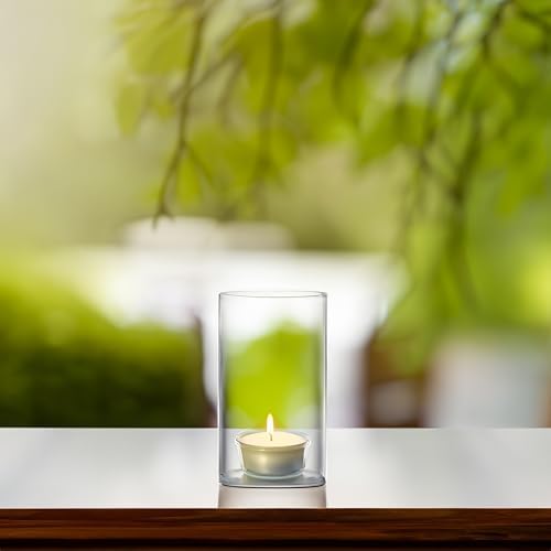WGVI Hurricane Candle Holder Sleeve, Wide 5", Height 8", Clear Glass Cylinder Candleholder, Chimney Tube, Open Ended Candle Shade, 12 Pieces Bulk - Image 4