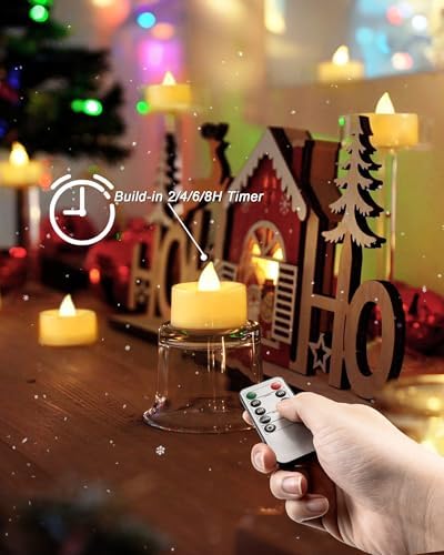 BEICHI 24Pcs Flameless LED Tea Lights with Remote & Timer,Ivory Base,400Hrs - Image 6