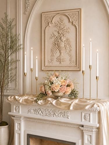 NLBTW Set of 6 Gold Taper Candle Holders, Tall Candlesticks Holder for Dining Table Centerpiece, Fall Decor, Fireplace Mantel & Wedding Gift (Fits 3/4" Thick Candles) | Modern Candle Stick Holder Decor for Mantel Dining Table Centerpiece, 3 Different H... - Image 4
