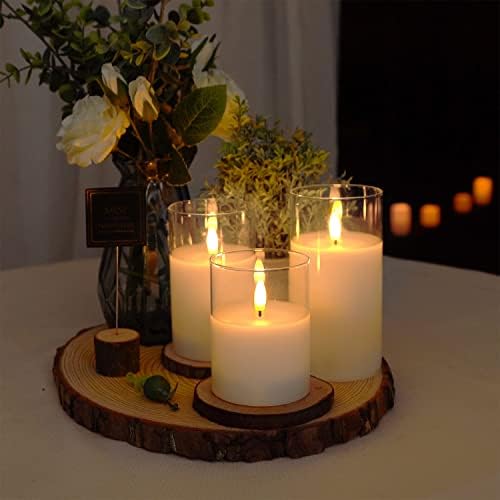 Amagic White Glass Flameless LED Candles Battery Operated with Remote Timer - Image 4