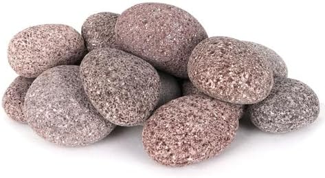 Tumbled Lava Stones - 25-Pound Red Lava Pebbles - 4" Volcanic Rocks for Landscaping