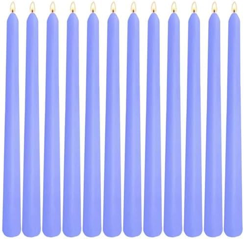 12-Pack Soft Lavender Purple Taper Candles, 10 Inch Unscented Dripless Candlesticks, Long-Lasting Burn Time of 6-7 Hours, Perfect for Home Decor, Weddings, and Events by SihuidaInspiredbyLove