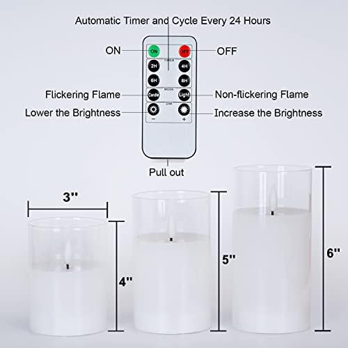 Amagic White Glass Flameless LED Candles Battery Operated with Remote Timer - Image 6