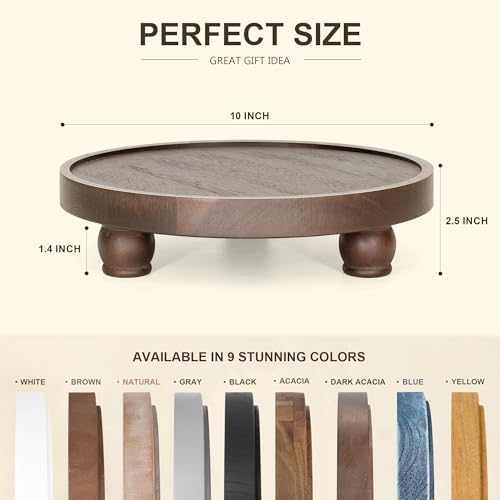 EOSAHR Acacia Wood Display Riser: Pedestal Stand for Home Decor, Dark Brown - Image 6