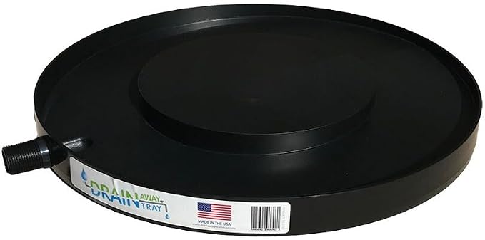 Drain Away Black 22 Inch Plant Saucer Heavy Duty Drain Tray for Large Pots Indoor Outdoor Waterproof UV Resistant | Protect Floors Decks | 12in 15in 22in | White Gray Terra Cotta Black