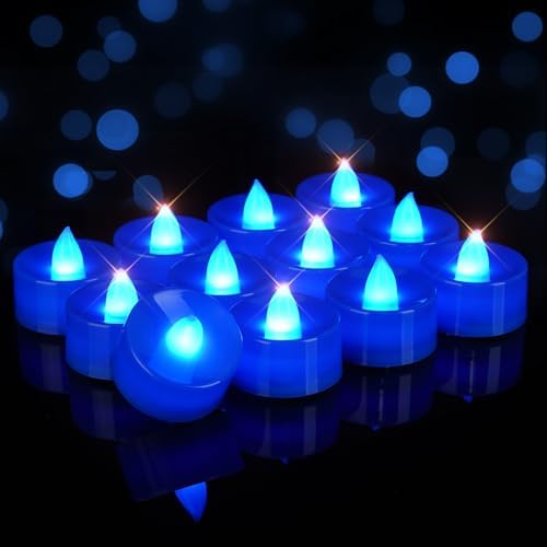 Homemory 24-Pack Navy Blue Flameless Battery Tealight Candles, 200+ Hours by Homemory