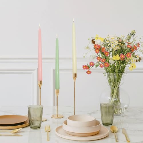 6Pcs Pastel Taper Candles,10 Inch Pastel Candle Sticks, Dripless Unscented Colored Candlesticks,Colorful Candle Set for Birthday,Wedding,Garden Party Decor,Home Dining Table,Elegant French - Image 6
