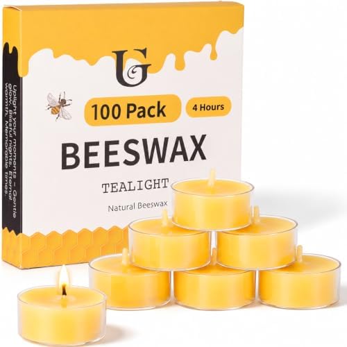 Beeswax Tea Light Candles Bulk 4 Hour Non Toxic Natural Pure Bees Wax by ugbem