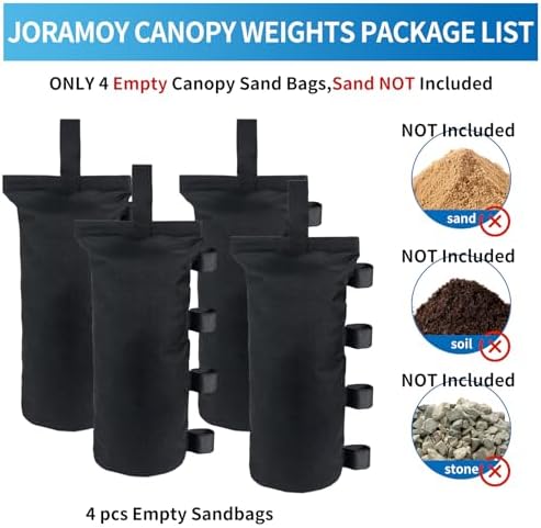 Joramoy Tent Weights SandBags for Canopy Legs,4 Packs 150LBS(Without Sand) - Image 2