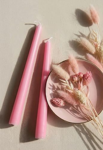 6 PK 10" Classic Taper Candles, Pink, 7-8 Hours Long Burning, Unscented Tall Candlesticks - Image 3
