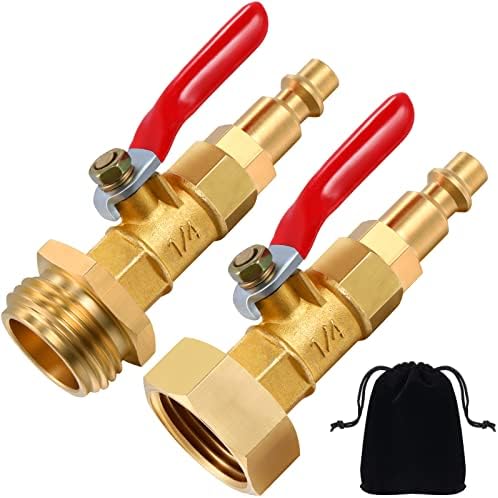 Hotop 2 Pack Brass Winterize Blowout Adapter, Garden Hose Adapter by HOTOP