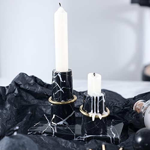 JIMEI 2pcs Marble Taper Candle Holder Table Wedding Decor Candlestick Stand - Image 5