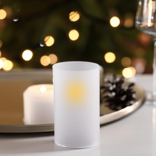 WGVI Hurricane Candle Holder Sleeve, W: 4", Ht: 8", Frosted Glass Cylinder Open Both Ends, Chimney Tube Shade, 6 Pieces - Image 5