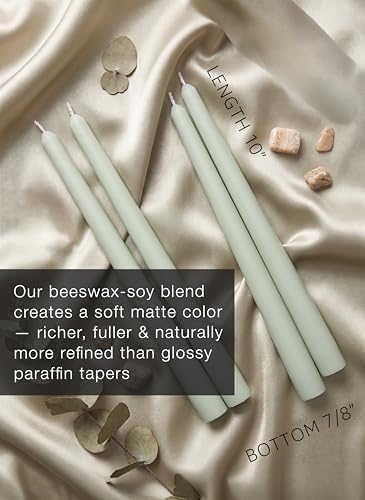 6PK 10" Classic Taper Candles, Light Sage Green, 7-8 Hours Long Burning, Unscented Tall Candlesticks - Image 2