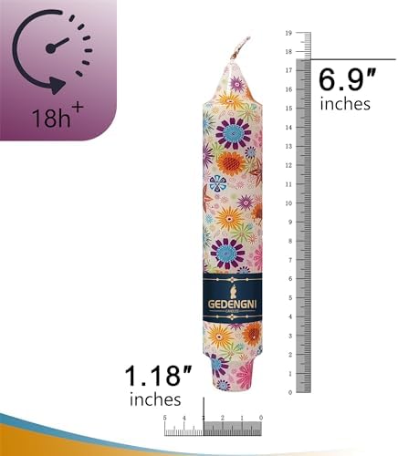 Floral Taper Candle Dripless Candlesticks - Gedengni 4pcs Handmade Sunflower Candles Short Candle Sticks 7inches Smokeless Tapered Candles for Home Party Wedding Dinner,18-SUNFLW - Image 5