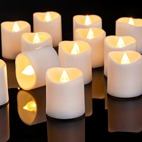 Homemory 24Pack Flameless LED Votive Candles, 200+Hour Lasting Electric Fake Candles, Battery Operated Tealights in Warm White for Wedding, Proposal Anniversary, Romantic Decor(Batteries Included) by Homemory