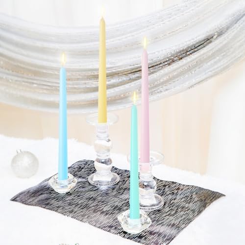 MTLEE 16 Pcs 10 Inch Long Taper Candle Stick Smokeless, Macaron Color - Image 4