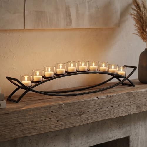 Seraphic Table Centerpiece for Dining Room, Extra Long Candle Holder, Clear by Seraphic