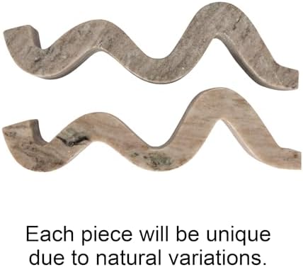 Bloomingville Marble Wave Double Taper Candle Holder, Beige - Image 5