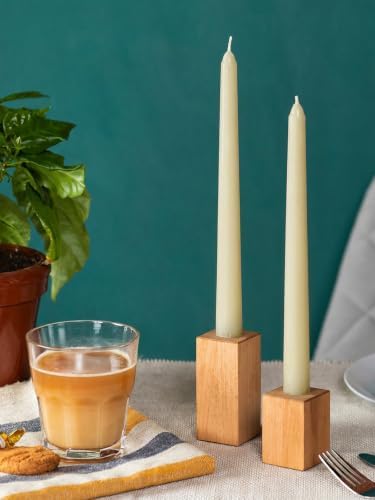 CANDWAX Candle Set of 12 Ivory Taper Candles 8 inch - Dripless and Ideal for Wedding Use - Long Burning and Unscented Candlesticks - Ivory Candles - Image 5