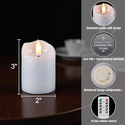 400+ Hour Flameless Votive Candles with Remote Timer, White - Image 7