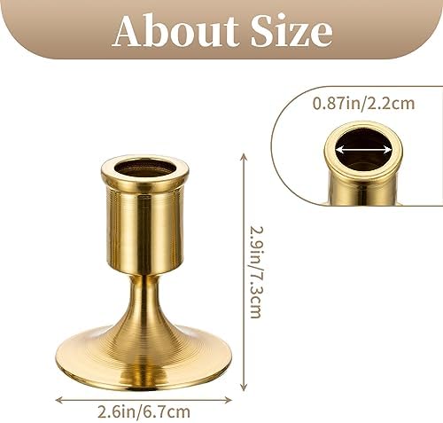 Sziqiqi Gold Candlestick Candle Holders Set of 6, for Wedding Table - Image 5