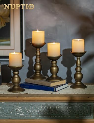 NUPTIO Bronze Candle Holder for Pillars: Candle Stand for 3 inches Candles - Image 3