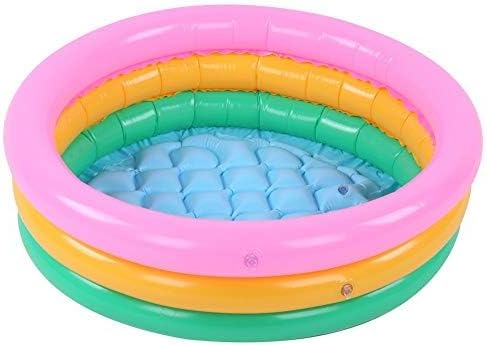 Kiddie Pool, Baby Water Pool in Summer Children Soft Inflatable Swimming Pool Bright Color Baby Basin Pool (S)
