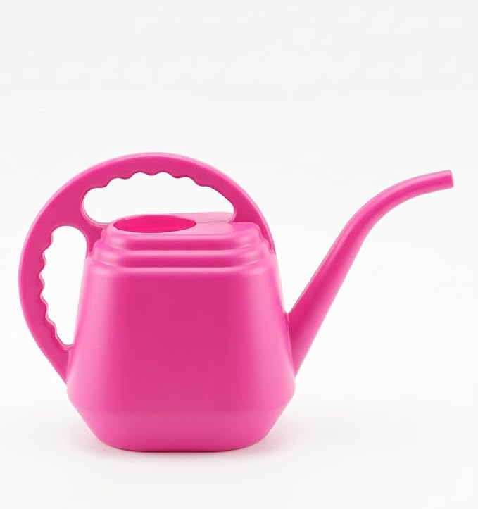 KP KOOL PRODUCTS One Gallon Pink Watering Can – Durable Plastic Indoor & Outdoor Plant Waterer – Lightweight Garden Tool with Easy Pour Spout – Ideal for Flowers, Herbs, Lawns & Houseplants – 1 Pack