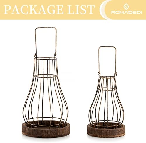 Romadedi Lantern Rustic Farmhouse Decor, Set of 2 - Image 6